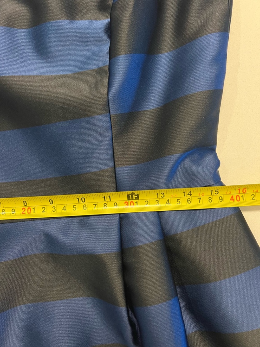ELIZA J Iridescent Formal Blue Stripe Dress  Wedding Guest Embellished 📐8 - Picture 7 of 12